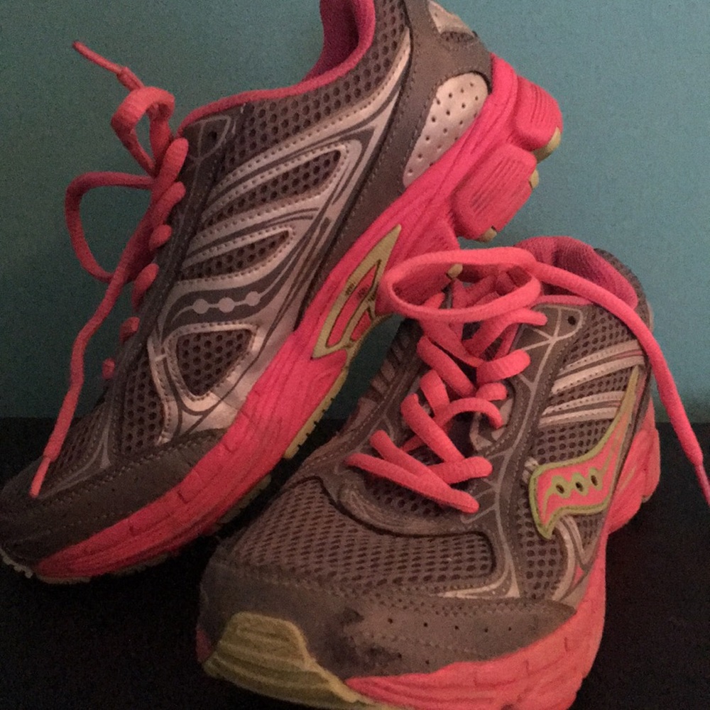 Gray pink and lime green sneakers KID shoes
